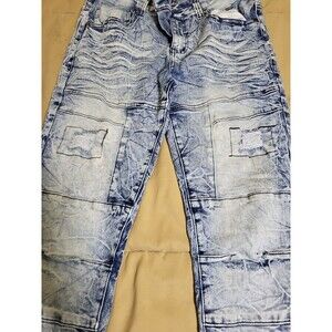 Vintage Mecca Mens Distressed Skinny Jeans Size 34 Y2K Late 90's Hip Hop